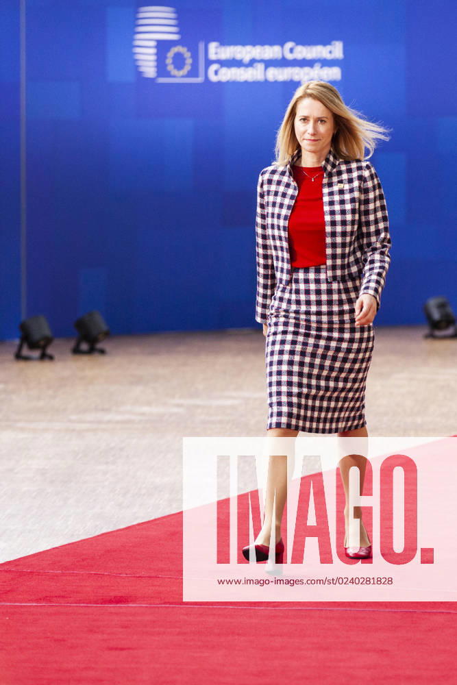 Estonian Prime Minister Kaja Kallas. Arrivals of the heads of state at the EU summit NicolasxLandemardx Pictorium LePictorium_0277514