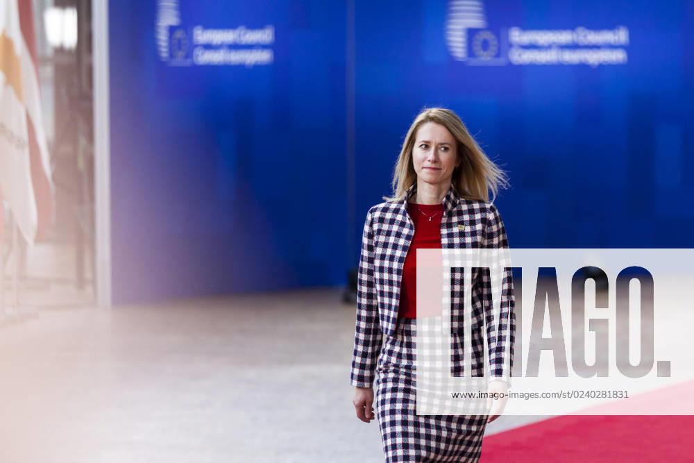 Estonian Prime Minister Kaja Kallas. Arrivals of the heads of state at the EU summit NicolasxLandemardx Pictorium LePictorium_0277515