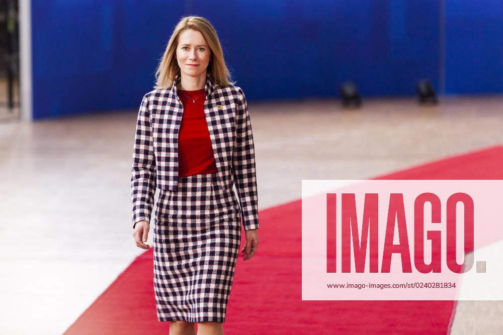 Estonian Prime Minister Kaja Kallas. Arrivals of the heads of state at the EU summit NicolasxLandemardx Pictorium LePictorium_0277516