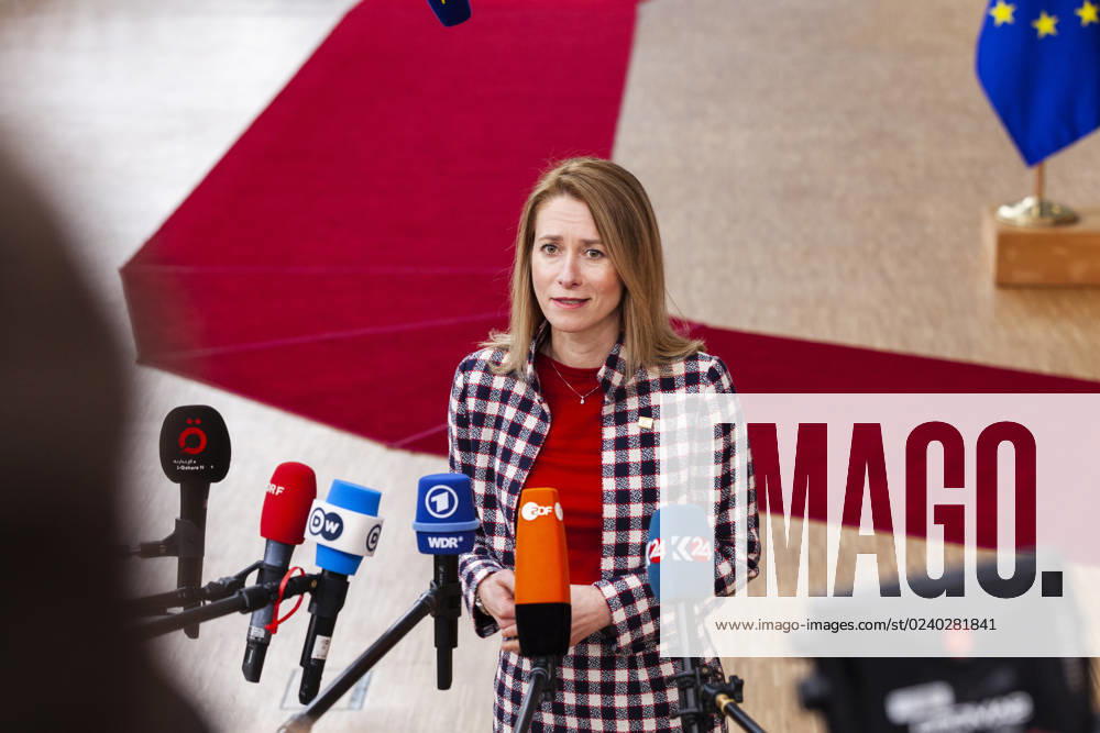 Estonian Prime Minister Kaja Kallas. Arrivals of the heads of state at the EU summit NicolasxLandemardx Pictorium LePictorium_0277518