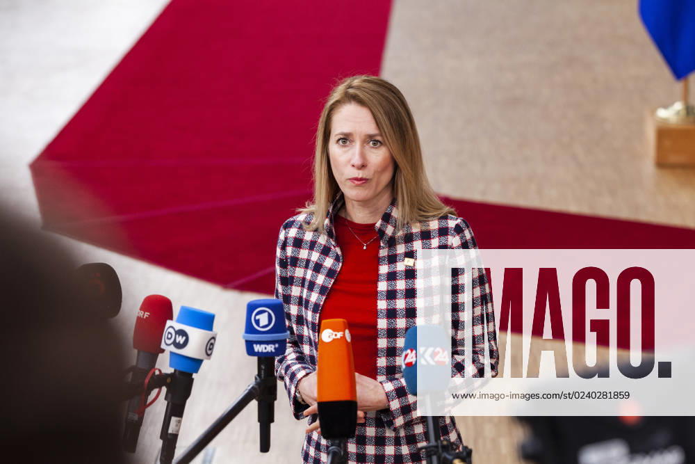 Estonian Prime Minister Kaja Kallas. Arrivals of the heads of state at the EU summit NicolasxLandemardx Pictorium LePictorium_0277519