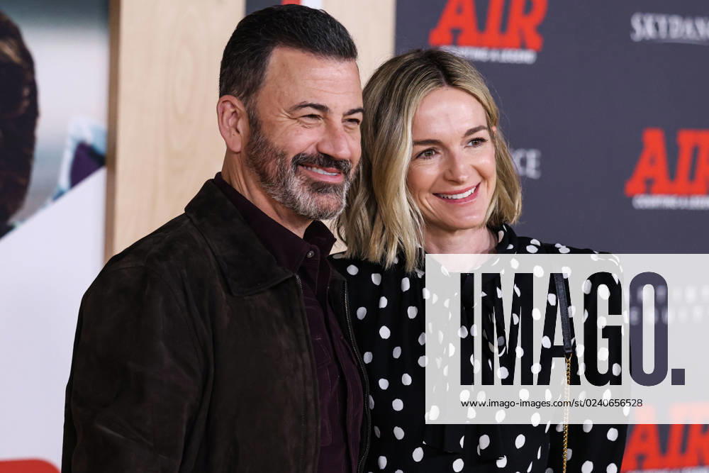 World Premiere Of Amazon Studios And Skydance Media s Air Jimmy Kimmel and wife Molly McNearney arrive at the World Premiere Of Amazon Studios And Skydance Media s Air held at the Regency Village Theatre on March 27, 2023 in Westwood, Los Angeles, California, United States. Regency Village Theatre, Westwood, Los Angeles, California California United States