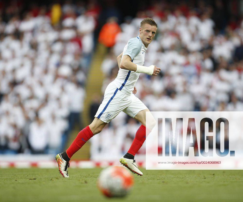 Jamie Vardy of England during the International Friendly Länderspiel match at the Etihad Stadium. Photo credit should read: Philip Oldham Sportimage .