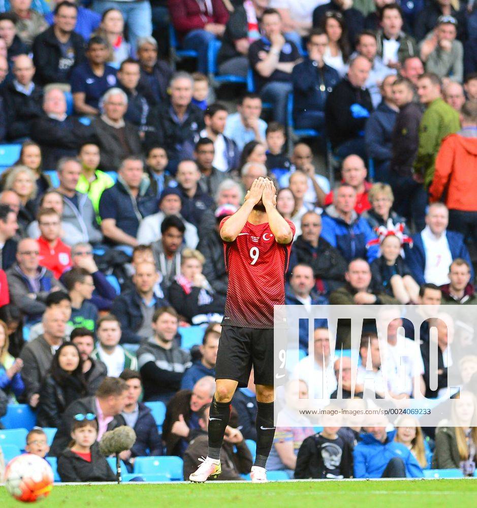 Friendly National football Match between England and Turkey at Etihad Stadium in Manchester , England on May 22, 2016. Final Score: England 2 - Turkey 1 Pictured: Cenk Tosun of Turkey.