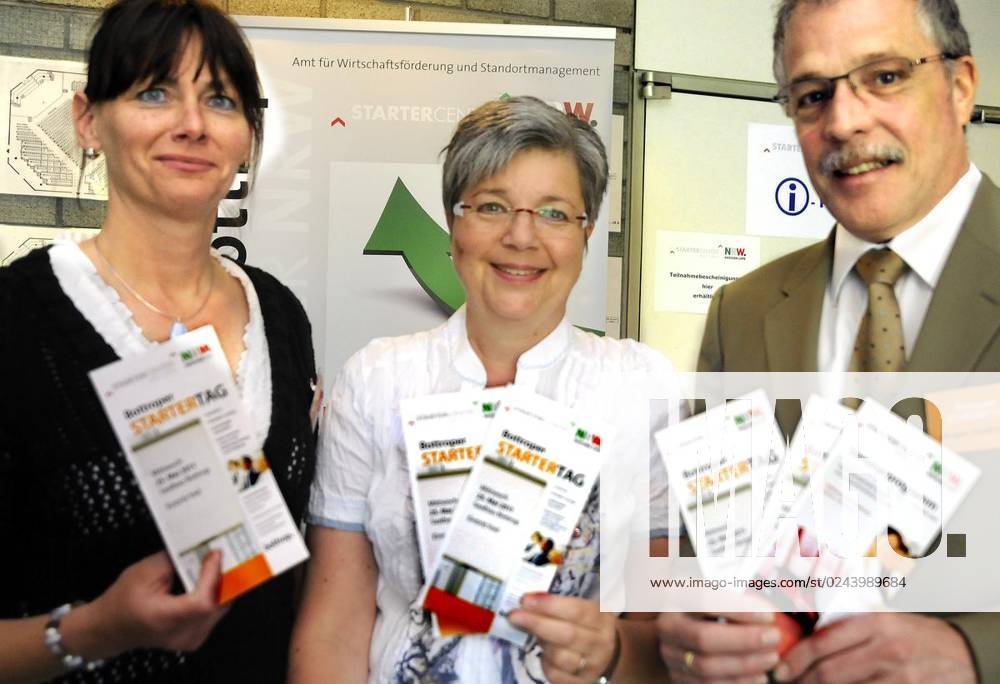 Der 3. Bottroper Startertag am Mittwoch , 25.05.2011 bietet Existenzgründern Austausch und Beratung.Die Organisatoren v.l.: Carla Heßling , Birgit Schmeink , jürgen Heidtmann Deutschland NRW Bottrop