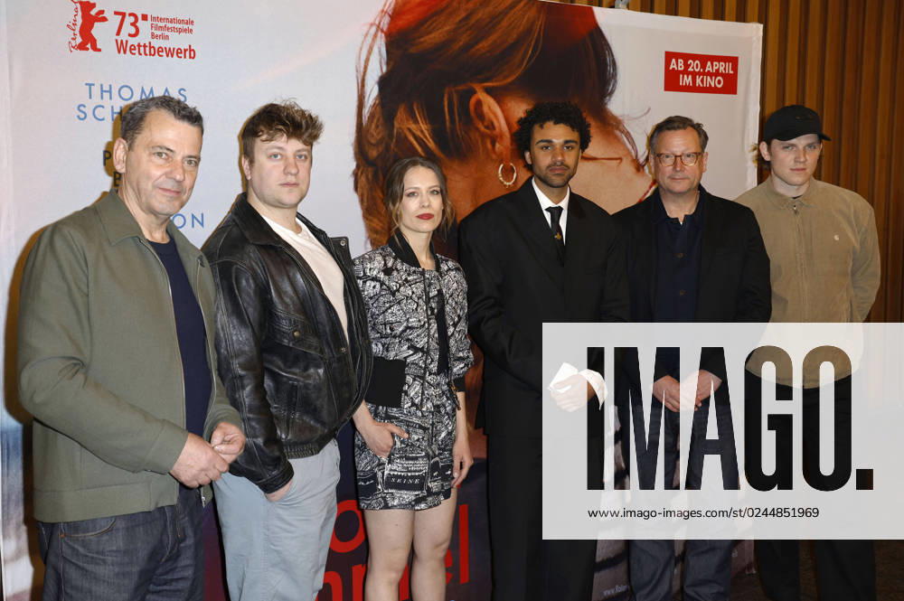 Christian Petzold, Thomas Schubert, Paula Beer, Langston Uibel, Matthias Brandt and Enno Trebs at the premiere of the feature film Red Sky at Kino International Berlin, 20 04 2023 Foto:xS.xGabschx xFuturexImage