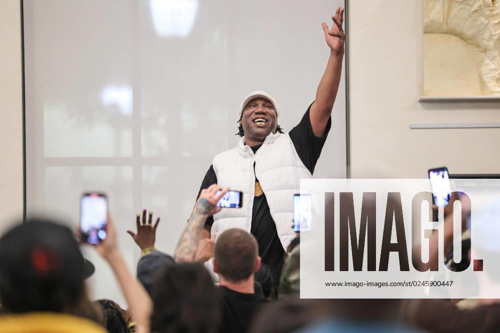 American Hip Hop Artist KRS ONE participates in a celebration of hip-hop Thursday, April. 27, 2023; at the Wilmington Public Library in Wilmington, Delaware. Wilmington United States of America - ZUMAs124 20230427_zap_s124_012