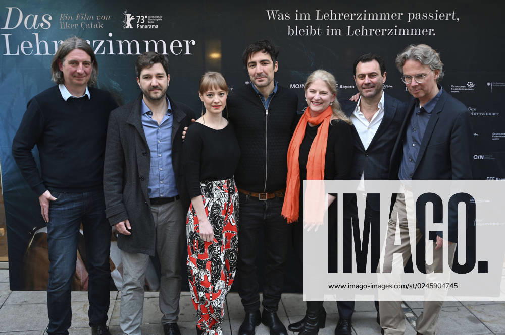 Tobias Lehmann, Johannes Duncker, Leonie Benesch, Ilker Catak, Judith Erber, Fabien Arseguel and Ingo Fliess at the premiere of the feature film Das Lehrerzimmer at City Kinos in Munich, 27 04 2023 Foto:xR.xFuturexImage
