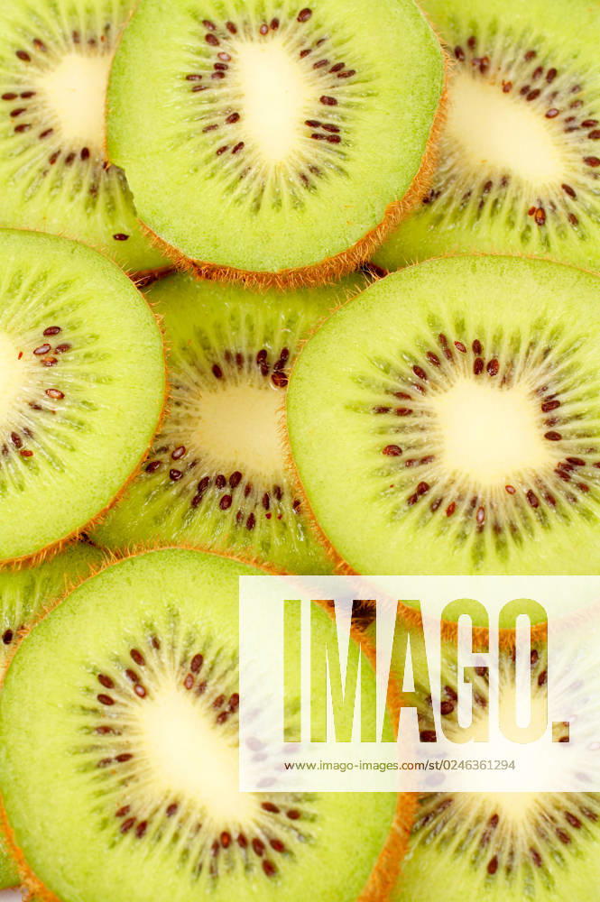 Kiwi fruit over a white background
