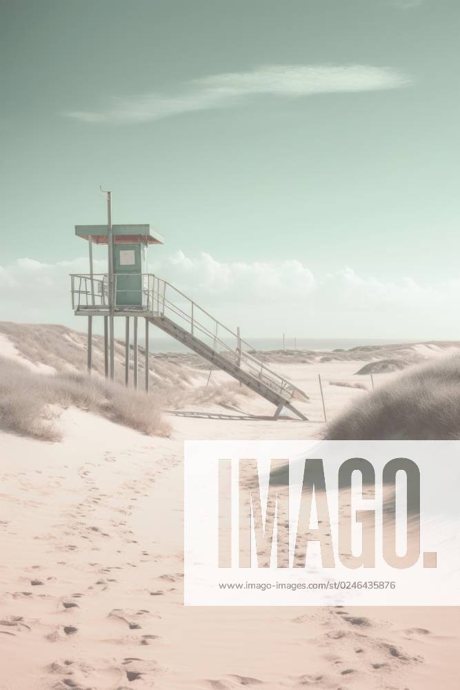 Emptu beach, pastel colours. Generative AI Wroc?aw, Lower Silesian Voivodeship, Poland R_PJWUOI230502-1177894-01 ,property released