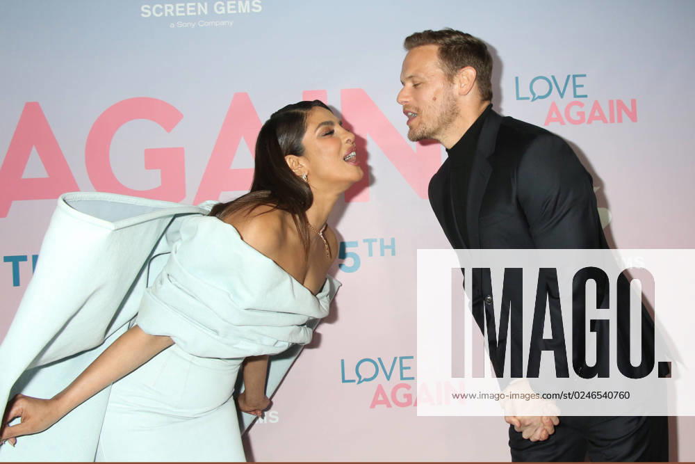 NEW YORK NY- MAY 3: Priyanka Chopra Jonas and Sam Heughan at the New York Screening of Love Again at AMC Lincoln Square in New York City on May 3, 2023.