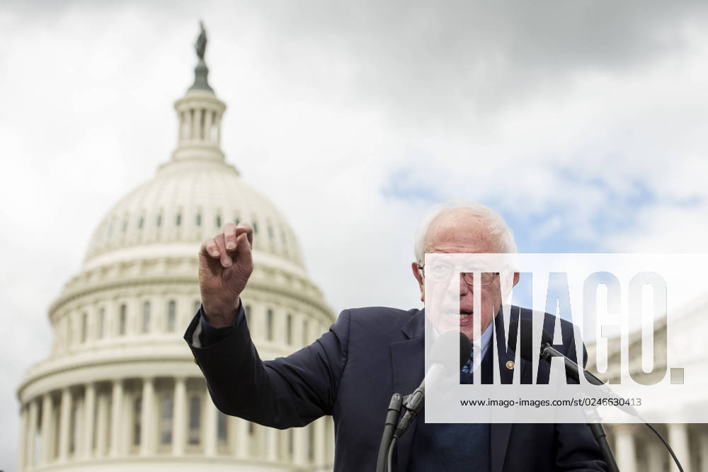 United States Senator Bernie Sanders (Independent of Vermont) offers remarks during a press conference on the minimum wage at the US Capitol in Washington, DC, Thursday, May 4, 2023 Washington USA - ZUMAs152 20230504_zaa_s152_025