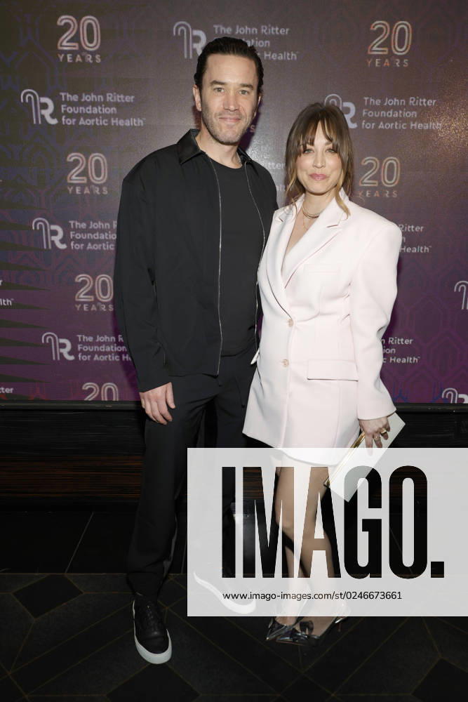 LOS ANGELES, CA - MAY 4: Tom Pelphrey and Kaley Cuoco at the John Ritter Foundation For Aortic Health 20th Anniversary An Evening From The Heart LA Event at The Avalon Hollywood in Los Angeles, California on May 4, 2023.
