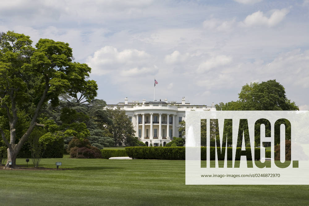 The white house with beautiful landscaping
