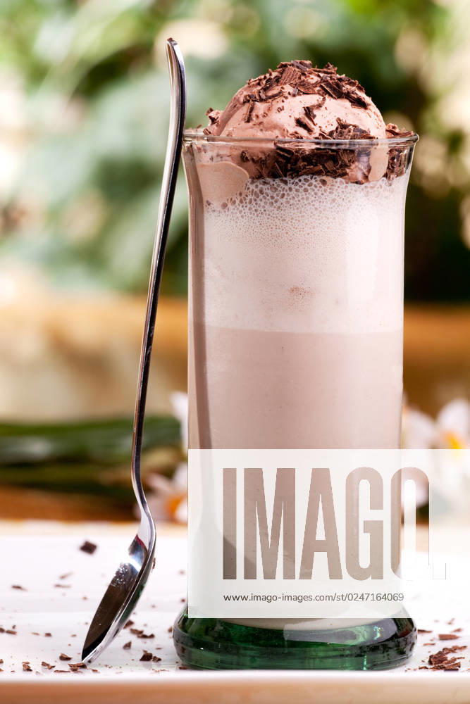A chocolate milk float in an outdoor natural setting