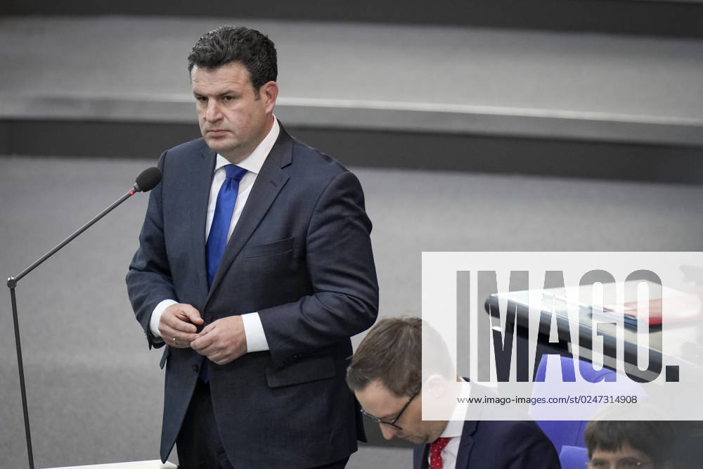 German Bundestag, 102 plenary session Labor Minister Hubertus Heil SPD in portrait during the questioning of the federal government during the 102 session of the German Bundestag, 10 05 2023, Berlin Berlin Germany