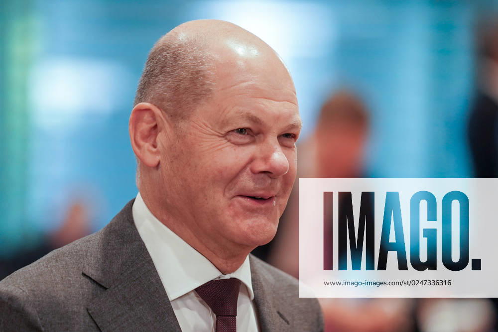Berlin, Germany 10 May 2023 Minister Presidents Conference on the refugee issue in Berlin 10 05 2023 In the picture Chancellor Olaf Scholz SPD Federal Chancellery Berlin