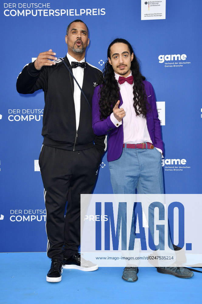 Patrice Bouedibela and Masud Akbarzadeh at the award ceremony of the German Computer Game Award 2023 at Spindler Klatt Berlin, 11 05 2023 Foto:xN.xKubelkax xFuturexImage