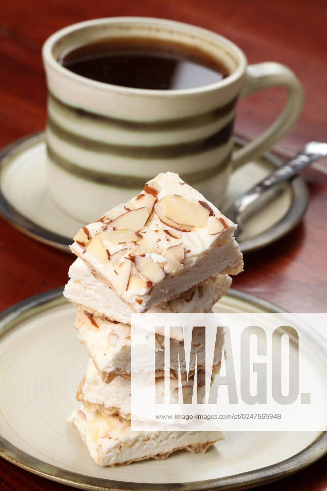 A confectionary similar to the hard variety of the Spanish turron and Italian torrone produced in the Czech Republic. It is called Turecky med - literally Turkish honey and it is made from egg white, honey and various kinds of nuts.