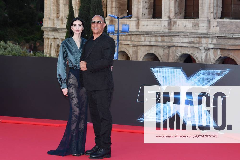 Rome : Terrace of the Colosseum . Photo call Fast X . Pictured: Meadow Walker and Vin Diesel
