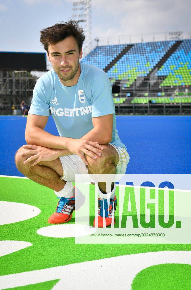 Argentina s player Luca Masso, grandson of Famous former Belgian cyclist Eddy Merckx poses for photographer in marge of a friendly hockey game between Belgium and Argentina ahead of the start of the 2016 Olympic Games Olympische Spiele Olympia OS in Rio, Tuesday 02 August 2016, in Rio, Brazil. DIRKxWAEM x04902318x