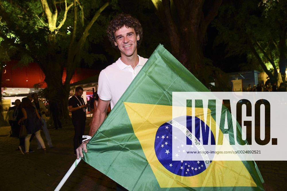 Gustavo Kuerten, le drapeau du Bresil - Rio de Janeiro, Olympische Sommerspiele - Pressetermin Nationalteam Judo Frankreich - 04 08 2016 JBAutissier Panoramic