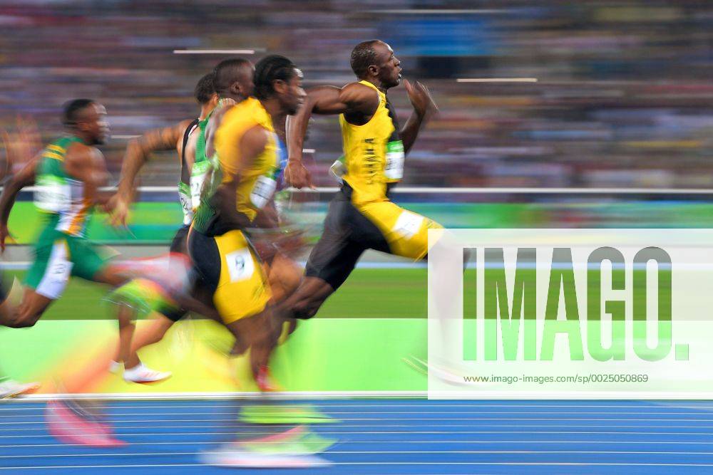Rio 2016, LA, 100m Sprint, Usain Bolt ist Olympiasieger RIO DE JANEIRO, BRAZIL - AUGUST 14: BOLT Usain (JAM) pictured during Athletics Men s 100m Final at the Olympic Stadium ATHLETISME : JO 2016 - Rio - 14 08 2016 PhotoNews Panoramic