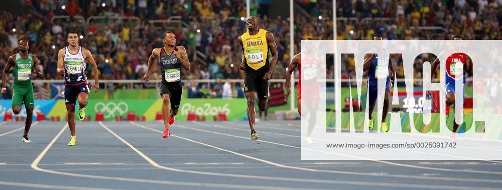 - SPORT (160817) -- RIO DE JANEIRO, Aug. 17, 2016 -- Jamaica s Usain Bolt (C) competes during the men s 200m semifinal of Athletics at the 2016 Rio Olympic Games Olympische Spiele Olympia OS in Rio de Janeiro, Brazil, on Aug. 17, 2016. ) (xr) (SP)BRAZIL-RIO DE JANEIRO-OLYMPICS-ATHLETICS LixMing