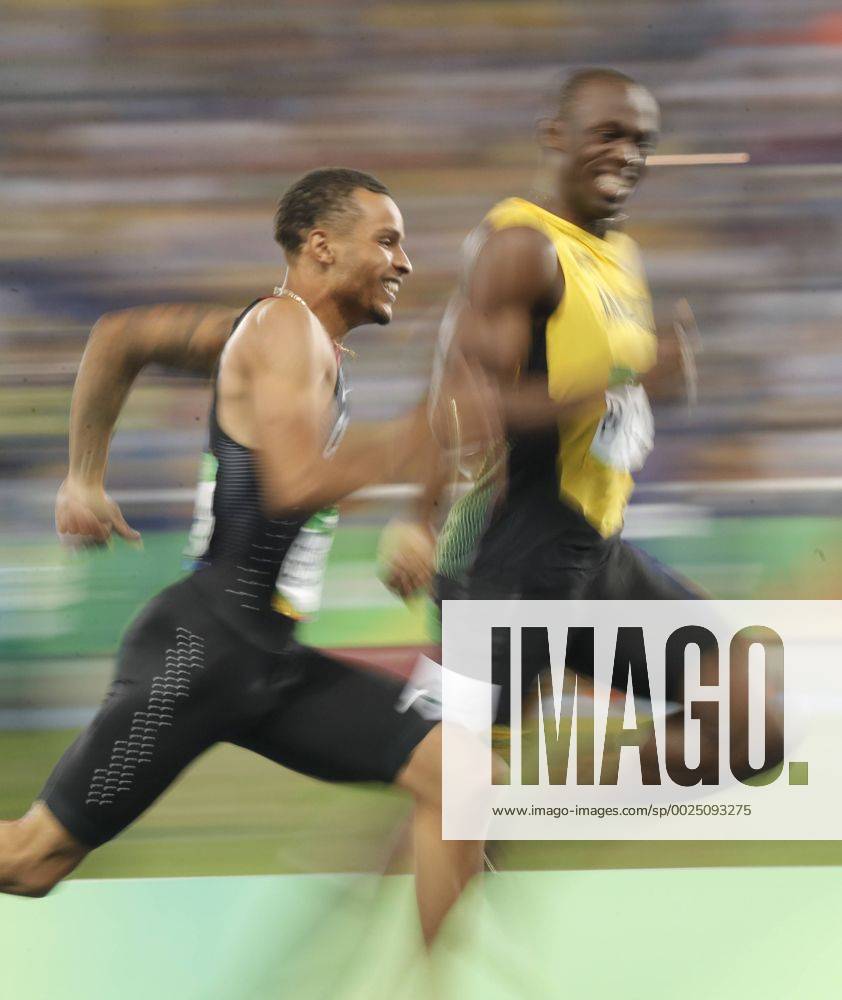 - SPORT Usain Bolt (R) of Jamaica and Andre de Grasse (L) in action during the Olympic Games Olympische Spiele Olympia OS Rio 2016 Men s Decathlon 200m at the Olympic Stadium in Rio de Janeiro, Brazil, 17 August 2016. MEN S DECATHLON 200M !ACHTUNG: NUR REDAKTIONELLE NUTZUNG! RIO193 20160818-636071003483973691