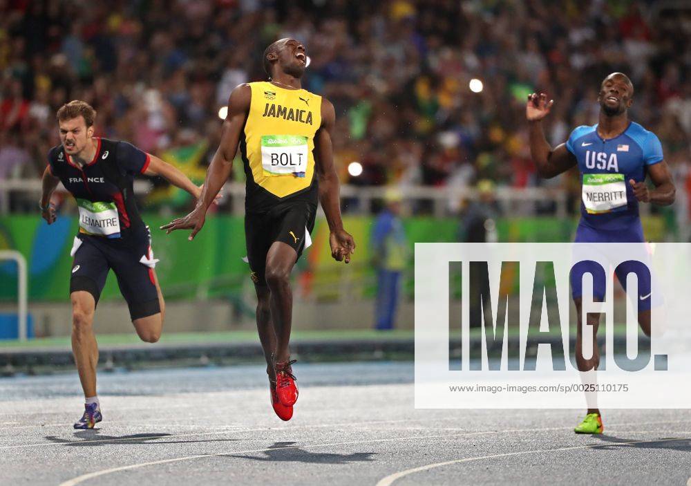 Rio De Janeiro, MN - Minnesota, Brazil - Men s 200 meter final. France s Christophe Lemaitre, Jamaica s Usain Bolt, USA s Lashawn Merritt & Canada s Andre de Grasse. 2016 Summer Olympic Games Olympische Spiele Olympia OS - Rio Rio de Janeiro, Brazil - 08 18 2016 96120 1OLYdaily082216 - ZUMAm42_