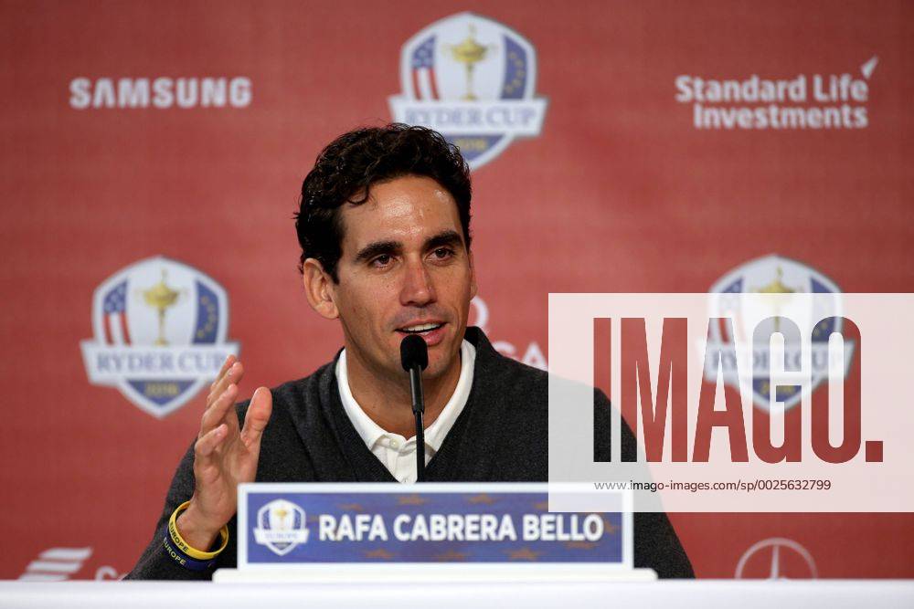 GOLF - Ryder Cup 2016 CHASKA,MINNESOTA,USA,29.SEP.16 - GOLF - Ryder Cup, Hazeltine National Golf Club, press conference PK Pressekonferenz Image shows Rafa Cabrera Bello (ESP). GEPAxpictures xDanielxGoetzhaber