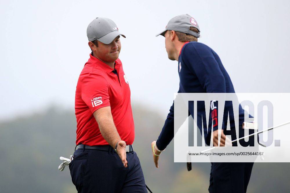 GOLF - Ryder Cup 2016 CHASKA,MINNESOTA,USA,30.SEP.16 - GOLF - Ryder Cup, Hazeltine National Golf Club. Image shows the rejoicing of Patrick Reed and Jordan Spieth (USA). GEPAxpictures xDanielxGoetzhaber