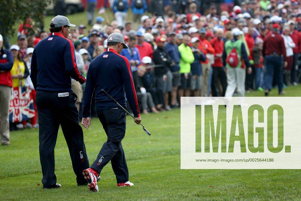 GOLF - Ryder Cup 2016 CHASKA,MINNESOTA,USA,30.SEP.16 - GOLF - Ryder Cup, Hazeltine National Golf Club. Image shows Phil Mickelson and Rickie Fowler (USA). GEPAxpictures xDanielxGoetzhaber