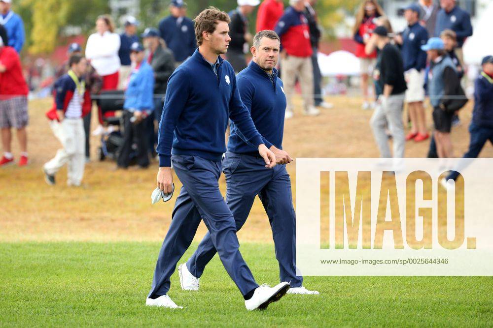 GOLF - Ryder Cup 2016 CHASKA,MINNESOTA,USA,30.SEP.16 - GOLF - Ryder Cup, Hazeltine National Golf Club. Image shows Thomas Pieters (BEL) and Lee Westwood (ENG). GEPAxpictures xDanielxGoetzhaber