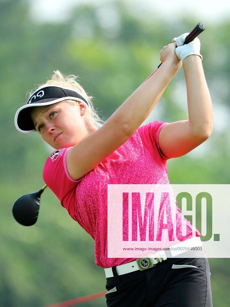 Brooke M. Henderson of Canada in action during the second round of the 2016 Reignwood LPGA Golf Damen Classic at Reignwood golf club on September 30, 2016 in Beijing, China. CFP493033734