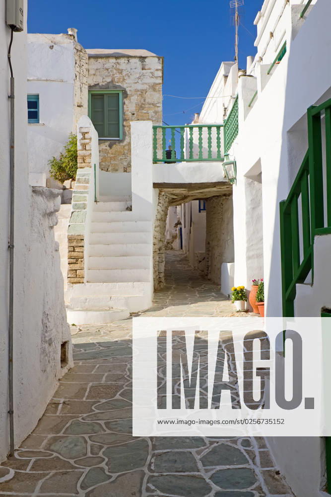 An alley in the old section of Chora town, Folegandros island