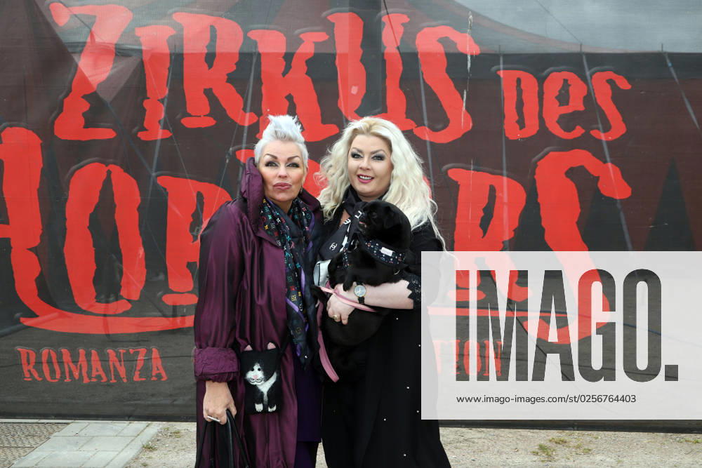 Z irkus des Horrors Premiere in Hamburg Claudia Guelzow,Yulie Kendra Guelzow with dog Sunshine, premiere of Zirkus des Horrors Romanza Circusproduction at the Heiliggeistfeld Hamburg