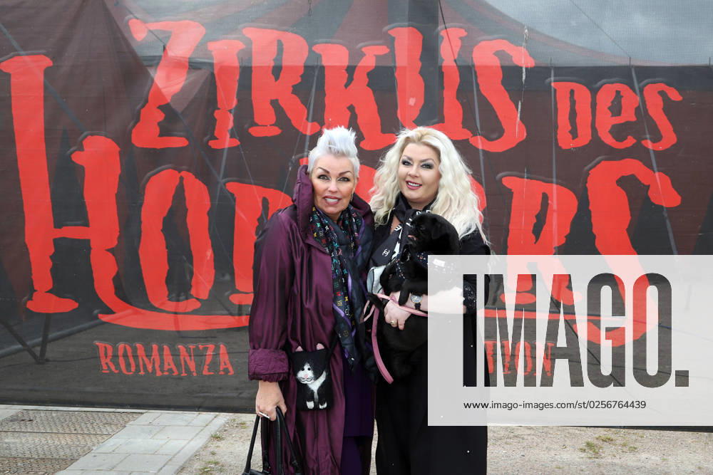 Z irkus des Horrors Premiere in Hamburg Claudia Guelzow,Yulie Kendra Guelzow with dog Sunshine, premiere of Zirkus des Horrors Romanza Circusproduction at the Heiliggeistfeld Hamburg