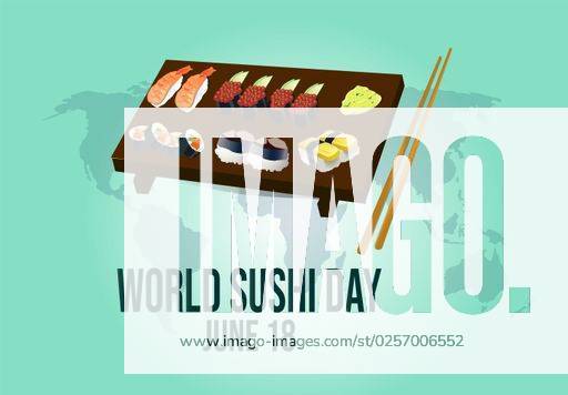 A poster design for World sushi day *** einer Plakat Gestaltung für Welt sushi Tag 6959346