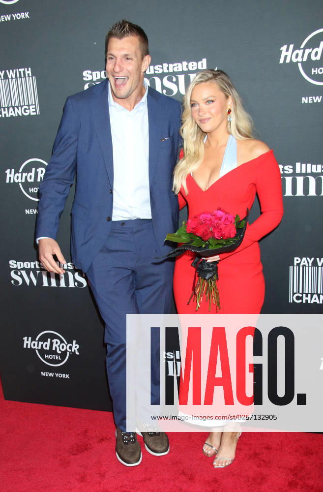 NEW YORK, NY- MAY 18: Rob Gronkowski and Camille Kostek at the 2023 Sports Illustrated Swimsuit Issue release party at Hard Rock Hotel New York on May 18, 2023 in New York City.
