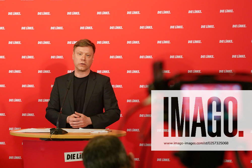 Berlin, Germany 22 May 2023 Press Conference Martin Schirdewan Chairman of the Party DIE LINKE 22 05 2023 In the picture Martin Schirdewan, Chairman of the Party DIE LINKE Karl Liebknecht Haus Berlin
