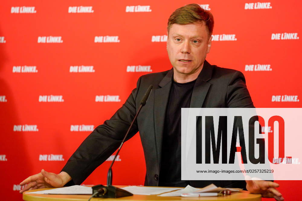 Berlin, Germany 22 May 2023 Press Conference Martin Schirdewan Chairman of the Party DIE LINKE 22 05 2023 In the picture Martin Schirdewan, Chairman of the Party DIE LINKE Karl Liebknecht Haus Berlin