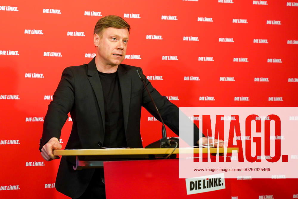 Berlin, Germany 22 May 2023 Press Conference Martin Schirdewan Chairman of the Party DIE LINKE 22 05 2023 In the picture Martin Schirdewan, Chairman of the Party DIE LINKE Karl Liebknecht Haus Berlin