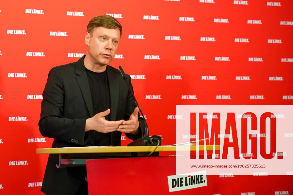 Berlin, Germany 22 May 2023 Press Conference Martin Schirdewan Chairman of the Party DIE LINKE 22 05 2023 In the picture Martin Schirdewan, Chairman of the Party DIE LINKE Karl Liebknecht Haus Berlin