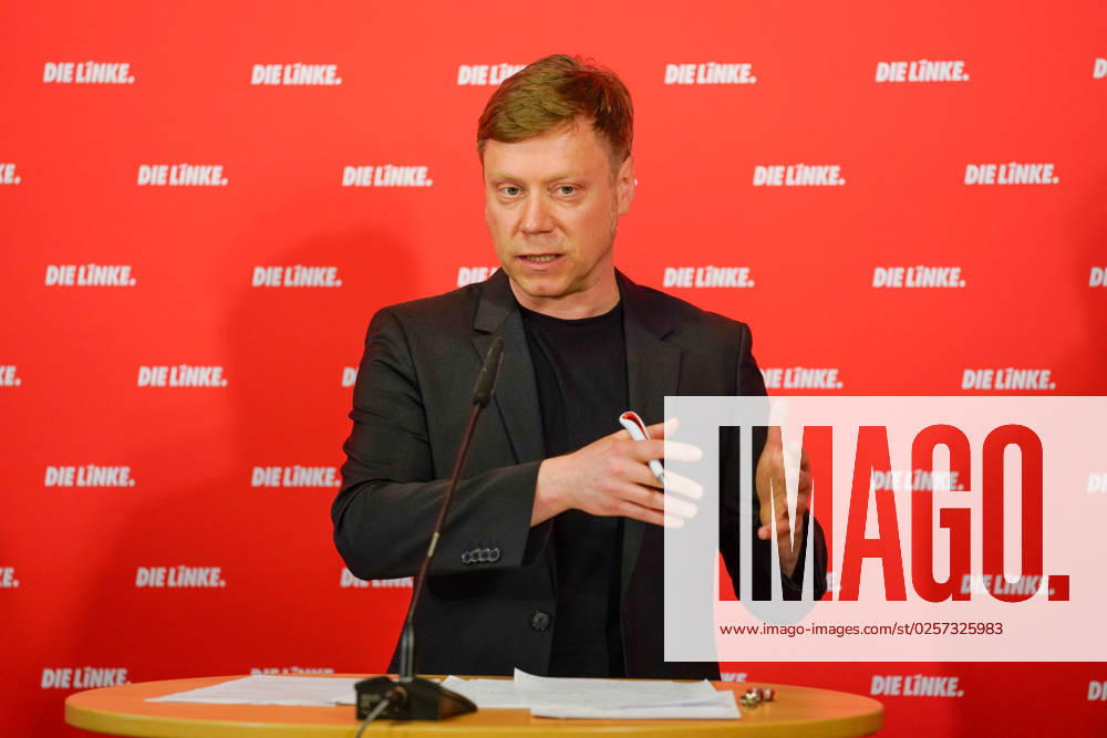 Berlin, Germany 22 May 2023 Press Conference Martin Schirdewan Chairman of the Party DIE LINKE 22 05 2023 In the picture Martin Schirdewan, Chairman of the Party DIE LINKE Karl Liebknecht Haus Berlin