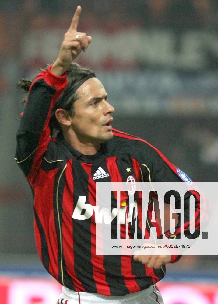 Filippo Inzaghi (Milan) - Torjubel - Fußball Herren Coppa Italia 2006 2007, Italienischer Pokal, Pokalspiel, TIM Cup, AC Milan Einzelbild Mailand Freude, Fußball Herren Coppa Italia 2006 2007, Italienischer Pokal, Pokalspiel, TIM Cup, AC Milan Einzelbild Mailand Freude,