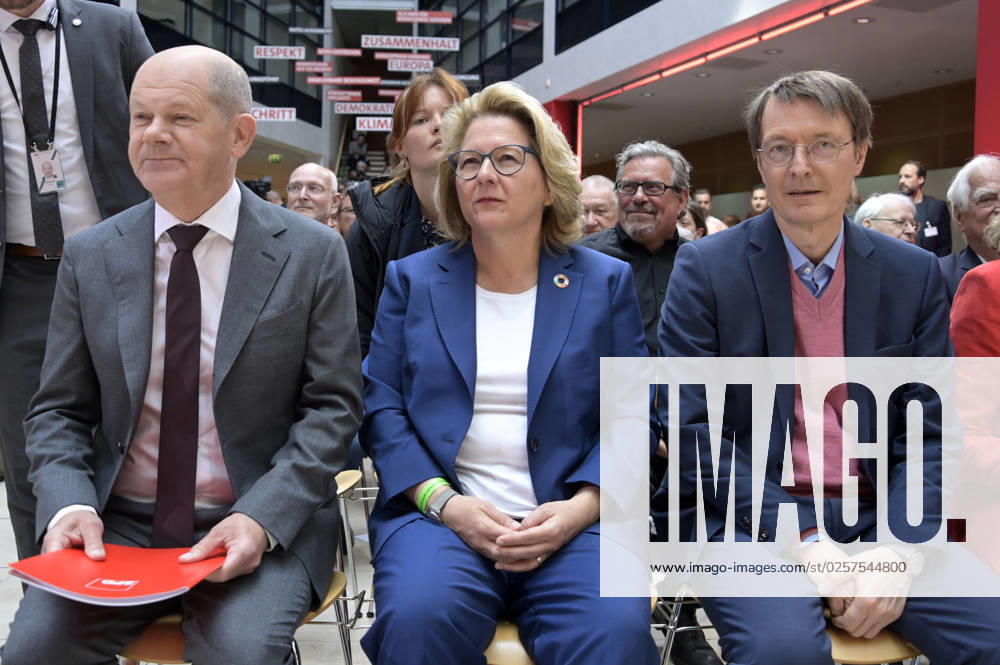 Olaf Scholz, Svenja Schulze and Karl Lauterbach at the SPD anniversary event Progress Needs Justice For 160 Years Ideas for Tomorrow at the Willy Brandt Haus Berlin, 23 05 2023 Foto:xF.xFuturexImage