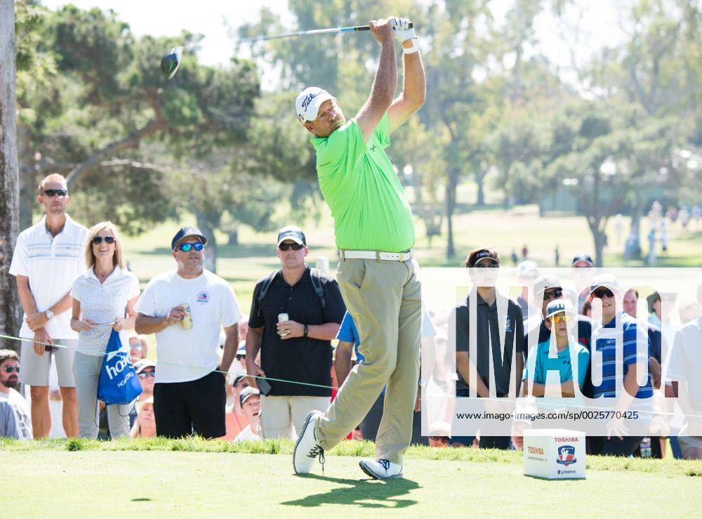 Newport Beach, California, USA - Bart Bryant makes a tee shot on the second hole during the final round of the Toshiba Classic at the Newport Beach Country Club on October 9, 2016 in Newport Beach, California. Toshiba Classic - Final Round - ZUMAg139