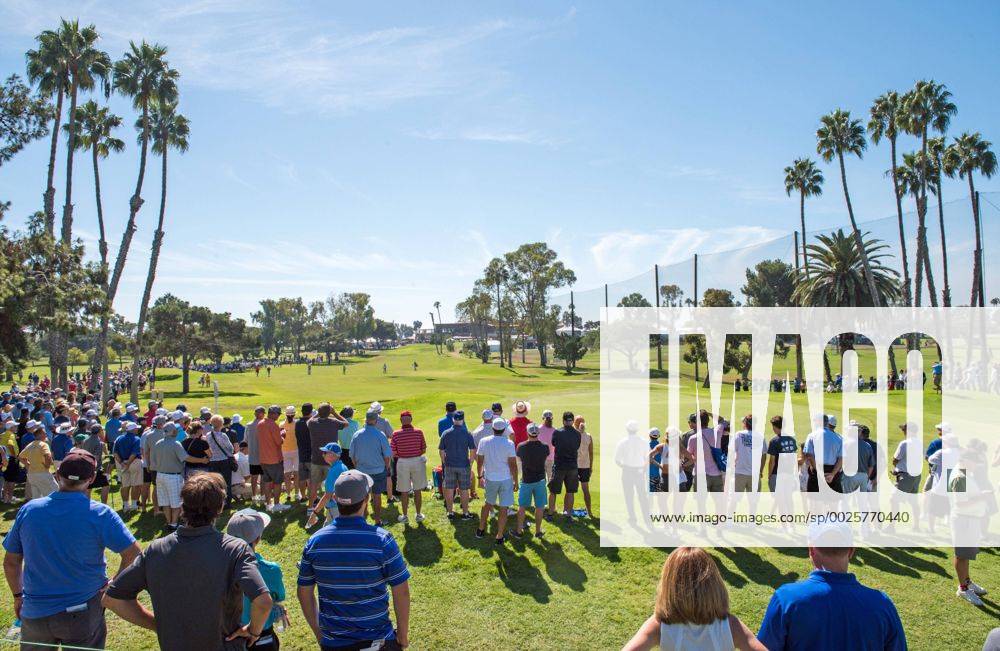 Newport Beach, California, USA - John Daly, Bart Bryant and David Frost walk up the fairway on the first hole during the final round of the Toshiba Classic at the Newport Beach Country Club on October 9, 2016 in Newport Beach, California. Toshiba Classic - Final Round - ZUMAg139