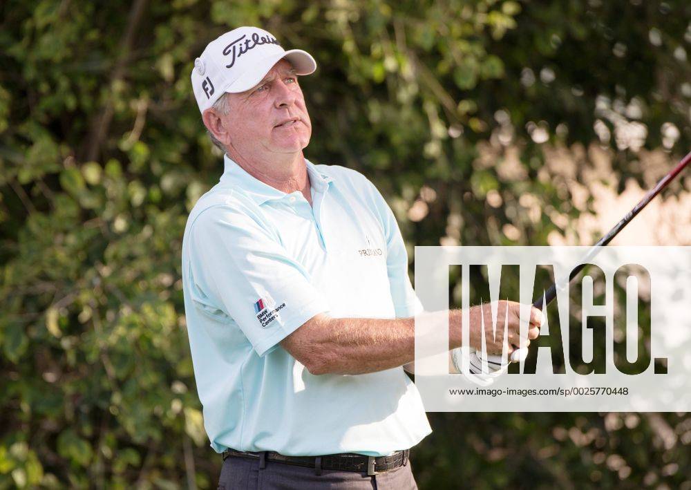 Newport Beach, California, USA - Jay Haas makes a tee shot on the sixteenth hole during the final round of the Toshiba Classic at the Newport Beach Country Club on October 9, 2016 in Newport Beach, California. Toshiba Classic - Final Round - ZUMAg139